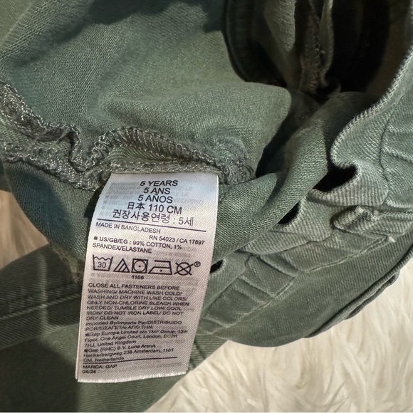 Baby Gap Military Green Just Like Mom Ruffle Cargo Jeans Size 5 yrs - Picture 8 of 8